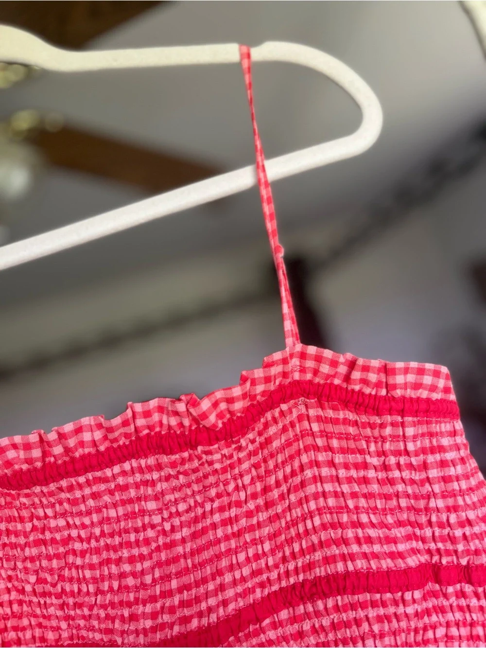 NWT Henly Hot Pink Gingham Midi Dress - Picture 4 of 8